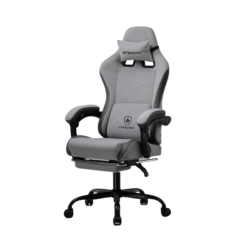 ゲーミングチェア オフィスチェア ファブリック オットマン 椅子 イス テレワーク 腰痛対策 pcチェア デスクチェア 蒸れない ソファチェア 連動型アームレスト【安心の非再生ウレ 48130