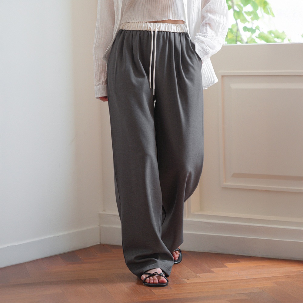 メールズカラーリングバンディングワイドスラックス