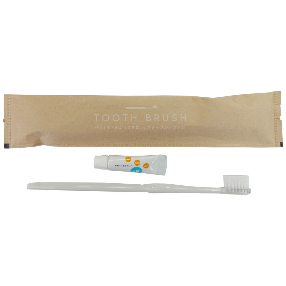 ハブラシセット　28穴　5g　アクア（R-PET）　ナチュラル　クラフトラミ袋入　200本