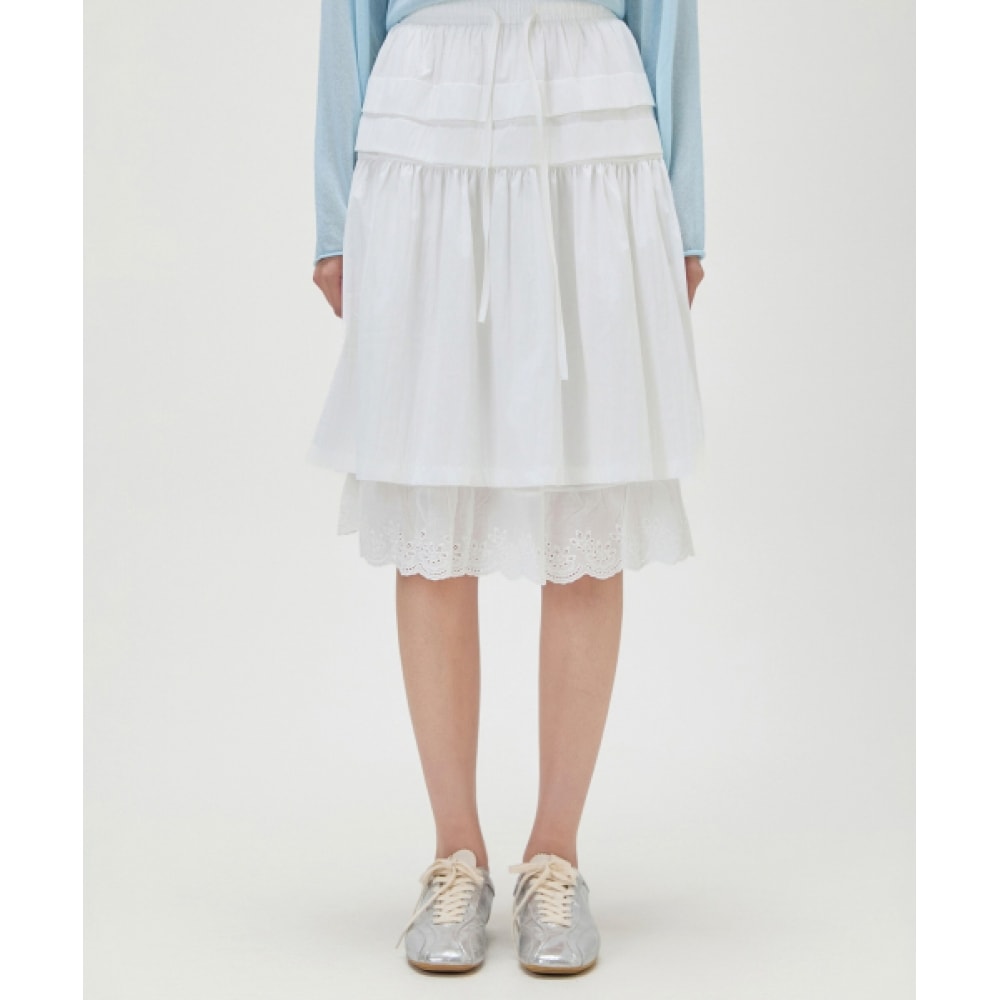 MIXXO フリルレイヤードバンディングスカート RE WHG54TS_MIWWHG74QS