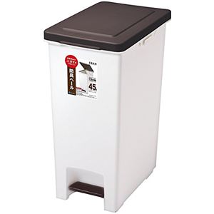(8個セット) ゴミ箱 ダストボックス 約幅28.3cm 45L ブラウン 薄型 フタ付 防臭剤配合 袋止め付き 日本製 ペダルペール 21,243円