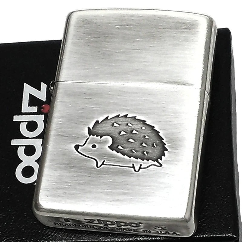 ZIPPO ハリネズミ ジッポ ライター レディース かわいい メンズ シルバーイブシ エッチング彫刻 銀 可愛い プレゼント ギフト 6,525円
