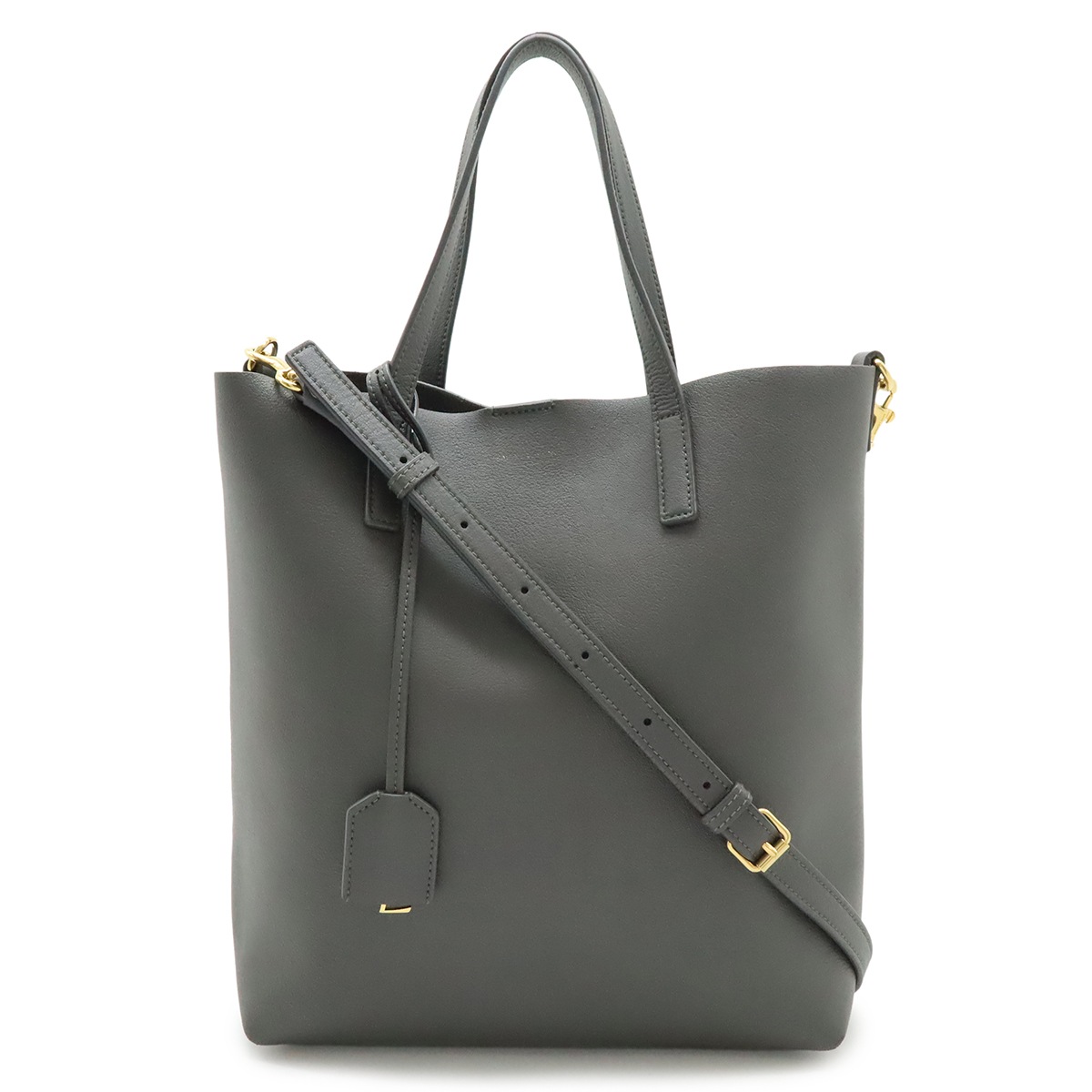 YSL イブサンローラン トイ ショッピング トートバッグ 2WAYショルダー レザー グレー 60030