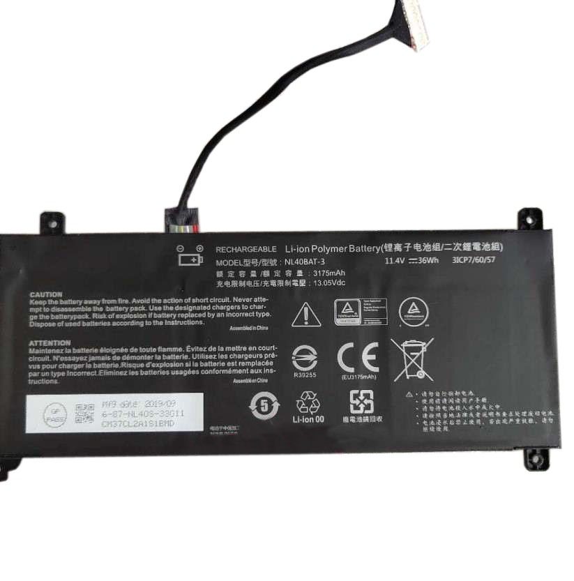 バッテリー互換 CLEVO NL40BAT-3 6-87-NL40S-32G21 3175mAh