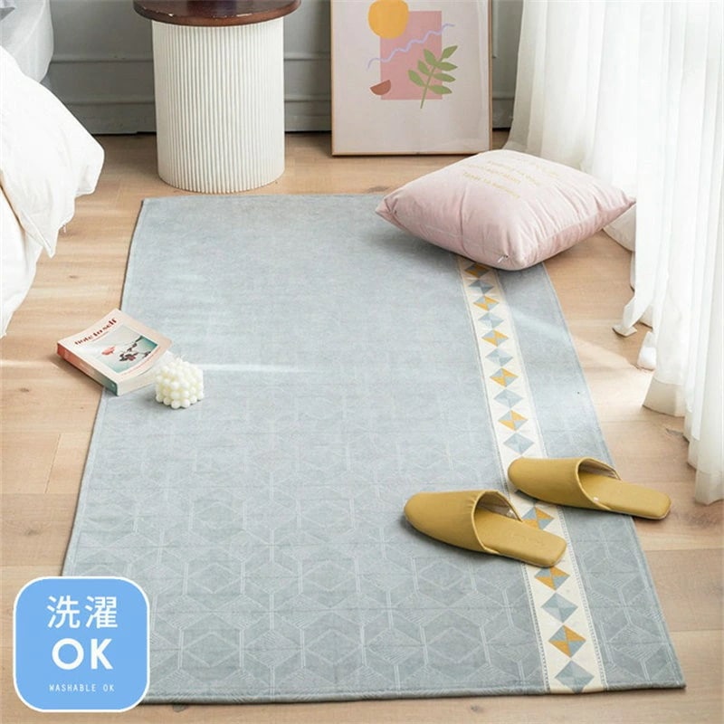 ラグ 洗える カーペット ラグマット 綿100％ フロアマット 110×240cm 長方形 マット ソファー カバー マルチカバー 屋内マット ルームマット シンプル リビング 室内 屋内 コットン