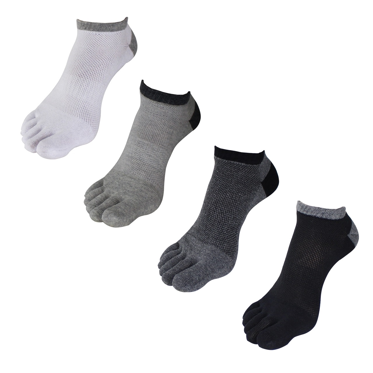 五本指靴下 5本指ソックス メンズ ソックス くるぶし丈 スニーカーソックス 4足組 4カラー