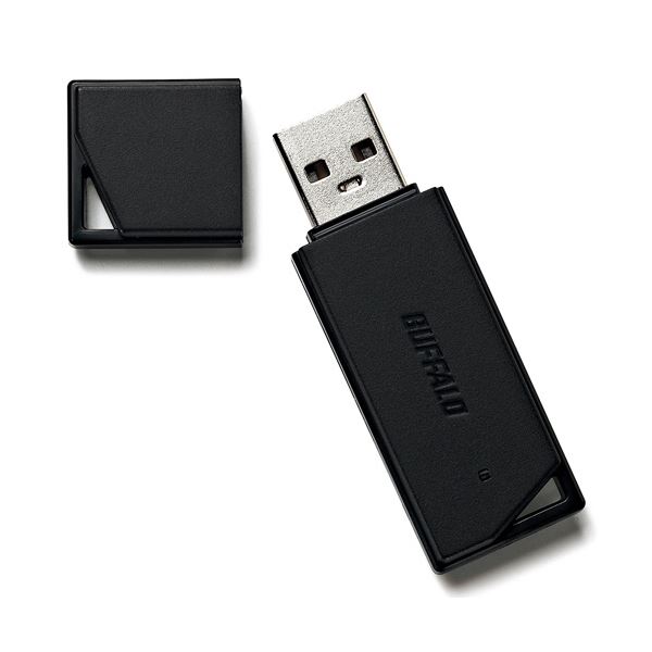 （まとめ） バッファローUSB2.0 どっちもUSBメモリー 64GB ブラック RUF2-KR64GA-BK 1個 [x3セット]