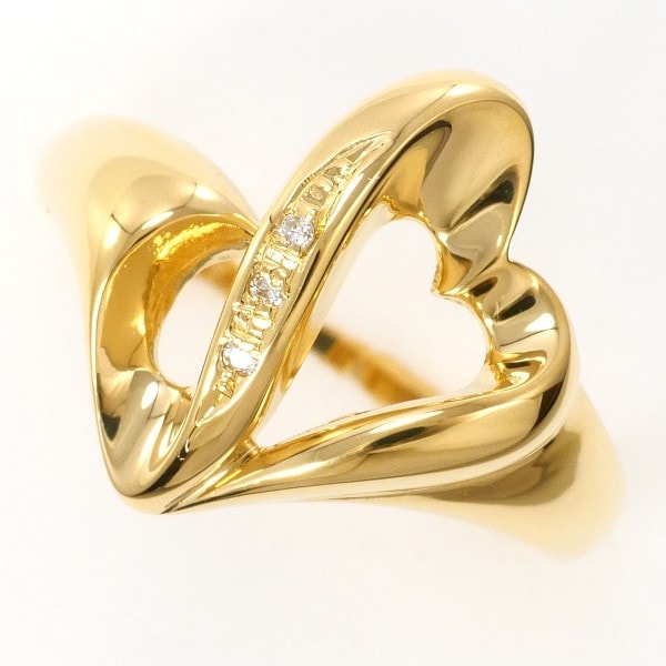 K18 18金 YG イエローゴールド リング 指輪 11.5号 ダイヤ ジュエリー 中古