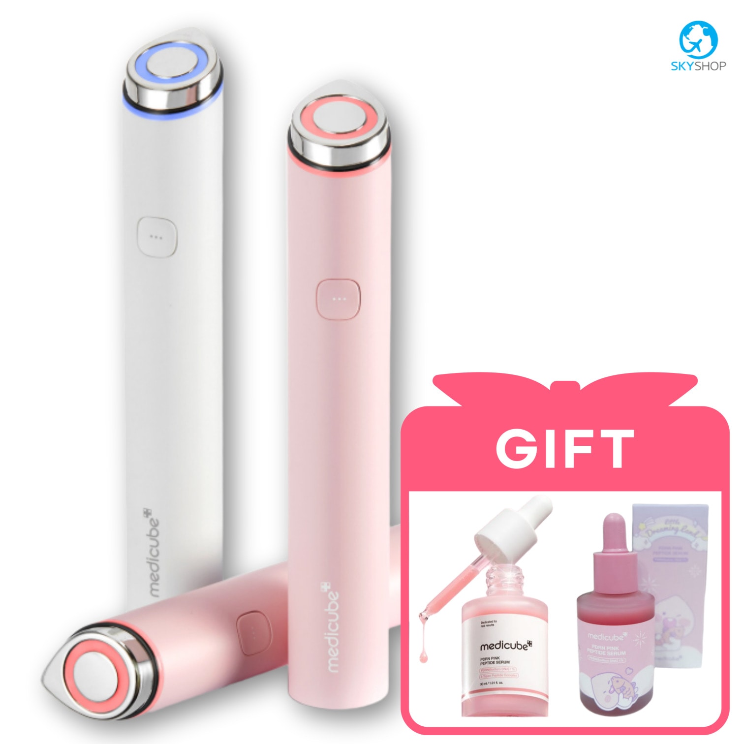 [美顔器/ 5分 ホームエステ] AGE-R ブースタープロミニ + PDRN ピンクペップサイドセラムセット / 輪郭マッサージ器 / PDRN ピンクセラムミニ / ピンクPDRN エキゾム