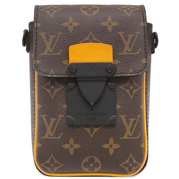 ルイヴィトン ショルダーバッグ Sロック ヴェルティカル ウェアラブル ウォレット レザー モノグラムマカサー モノグラムマカサー ブラック金具 茶 斜め掛け M82535 RFID【中古】