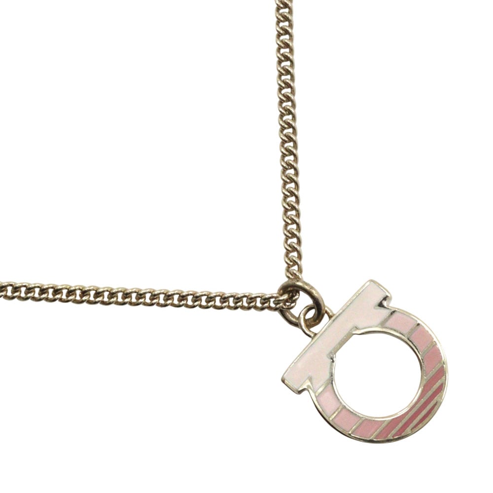 Salvatore Ferragamo サルヴァトーレフェラガモ ガンチーニ ネックレス 金属製 シルバー 約8.6g レディース 中古品