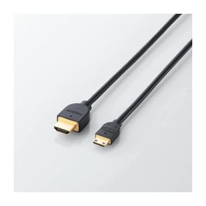 (まとめ)エレコム イーサネット対応HDMI-Miniケーブル(A-C) DH-HD14EM15BK(×2セット)