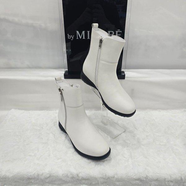 By 女性 ファー裏地 アンクルブーツ 612HT446FF002 WHITE 2 JJ