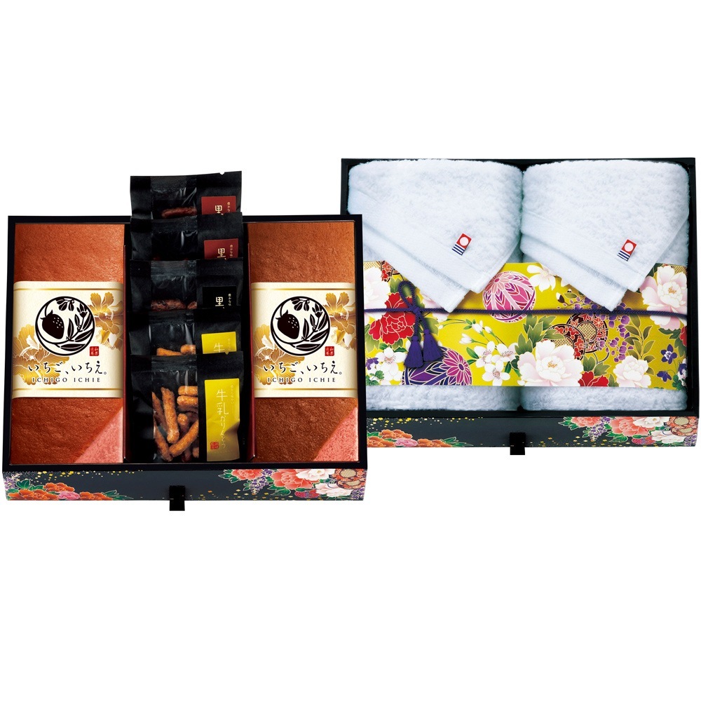 ミニたんす御進物 いちごいちえ かすてぃら＆今治産たおる CGKF-HF3 B132-021 ラッピング無料 のし無料 メッセージカード無料 ギフトセット A31 送料無料