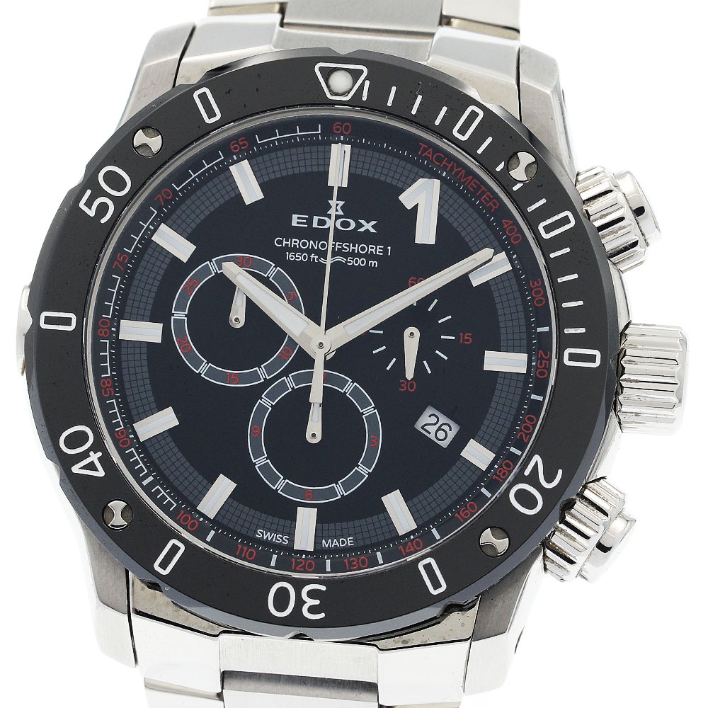 エドックス EDOX 10221-3M-NIN クロノオフショア1 クロノグラフ デイト クォーツ メンズ _939540【中古】