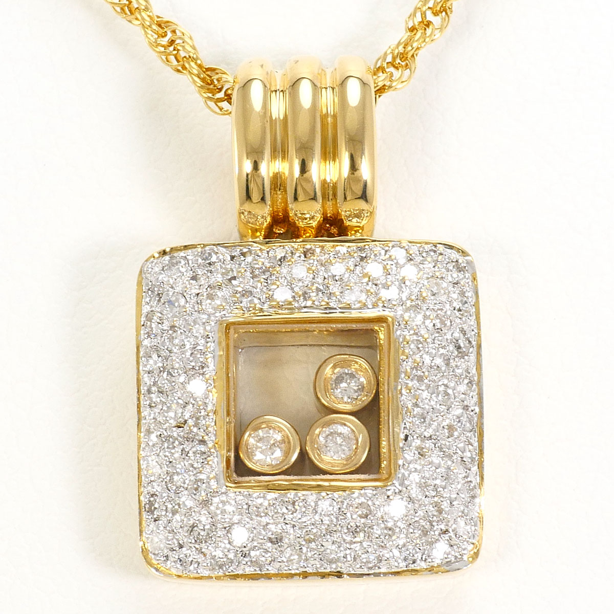 K18 18金 YG イエローゴールド ネックレス ダイヤモンド 0.50ct カード鑑別書 総重量約10.8g 約52cm 中古