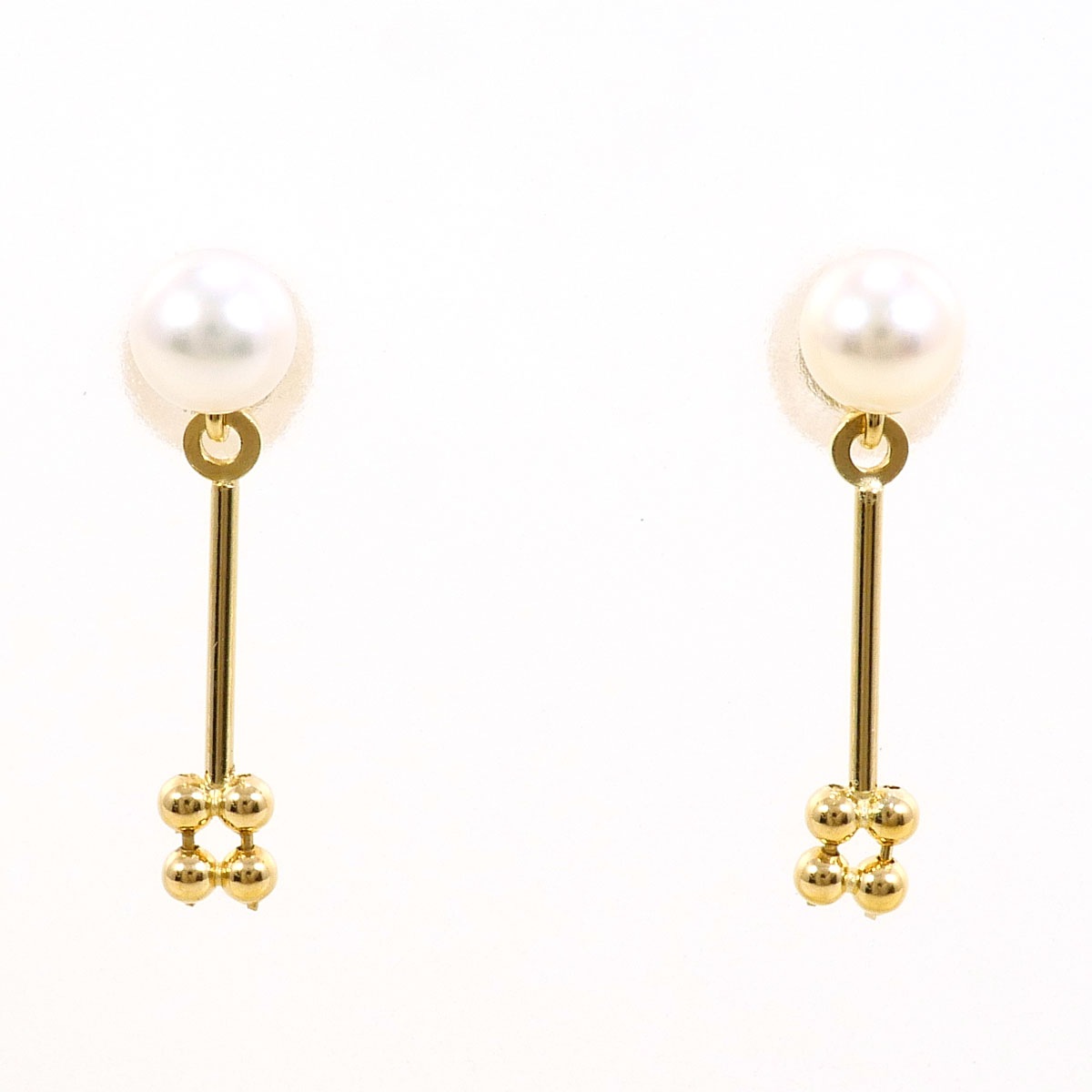 K18 18金 YG イエローゴールド ピアス パール（真珠） 総重量約0.6g 中古