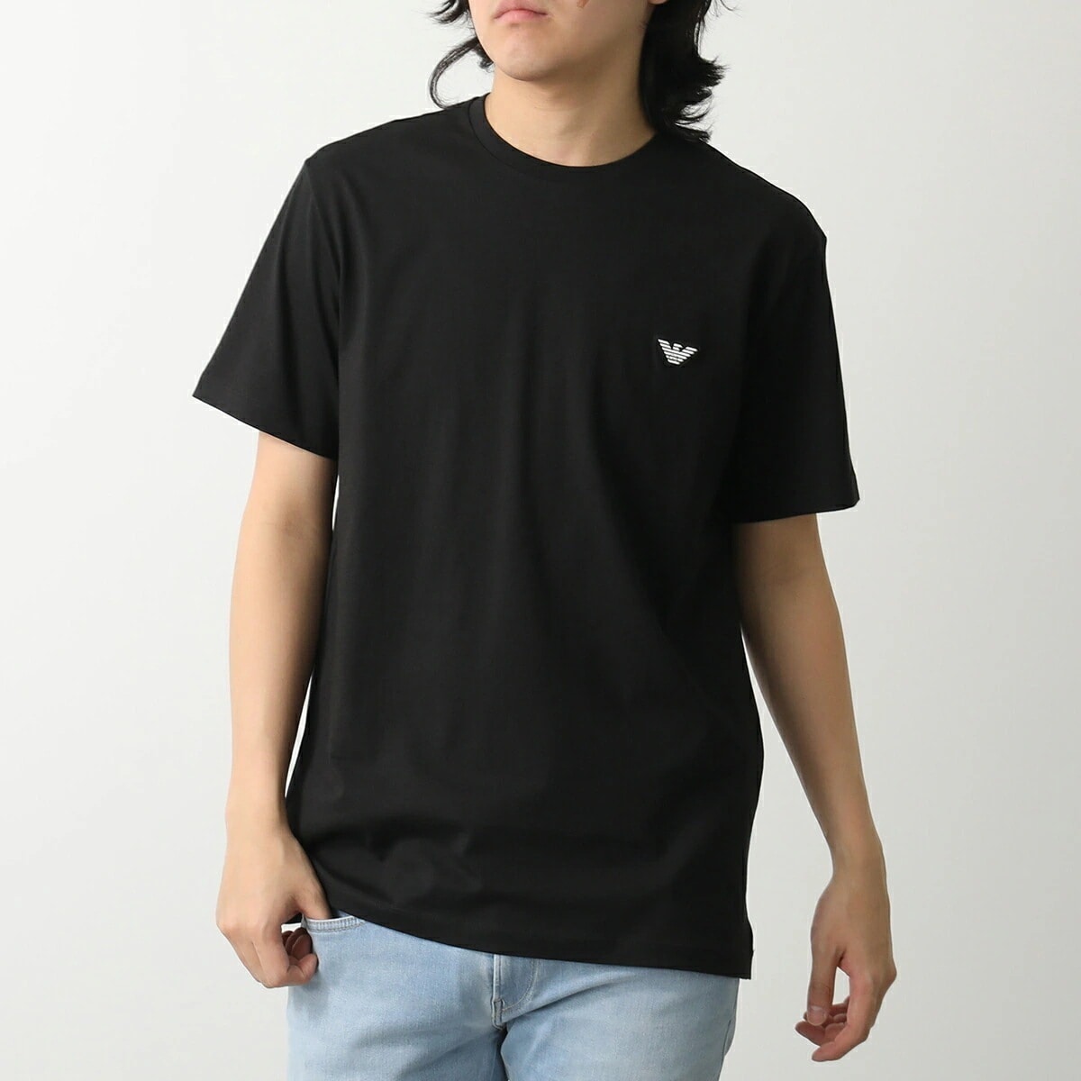 EMPORIO ARMANI エンポリオアルマーニ Tシャツ T-SHIRT BEACHWEAR EM000574 AF12335 メンズ カットソー クルーネック イーグル ロゴ UC001