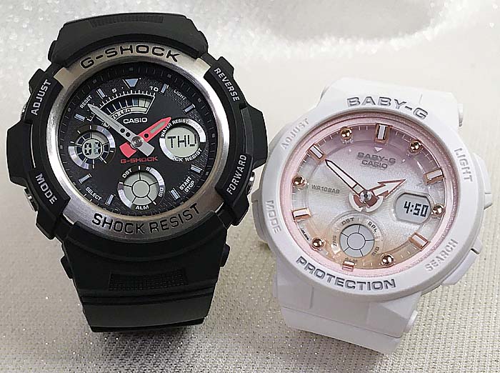 恋人たちのGショックペアウオッチ G-SHOCK BABY-G ペア腕時計 カシオ 2本セット gショック ベビーg AW-590-1AJFF BGA-250-7A2JF 人気 婚約　夫婦 高男女兼用腕時計