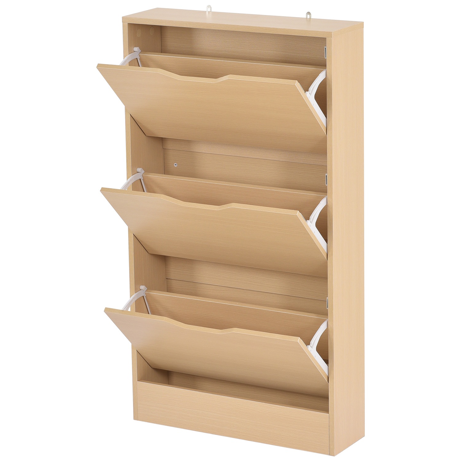 【大好評！最安値挑戦!】下駄箱 3段シューズラック 玄関収納 引き出し ひとり暮らし スリム 靴収納 ラック 靴収納棚 おしゃれGG9134 Natural Particle BoardG12