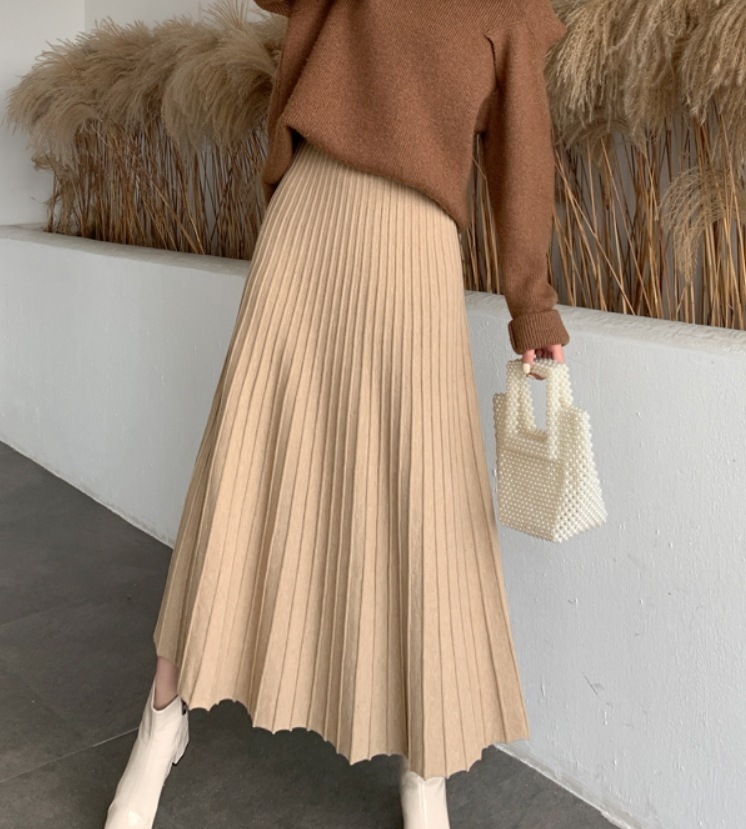 スカート デート モテアイテム フレアスカート ロング丈 プリーツ ウエストゴム 可愛い きれいめ 上品 おしゃれ かっこいい 可愛い ラブリー キュート ガーリー クール モード系 セクシー
