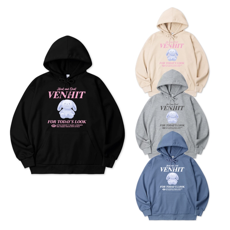 [NMIXX へウォン 着用] Blue rabbit hoodie 韓国 アイドル レディース メンズ 大きいサイズ オーバーサイズ 秋 冬