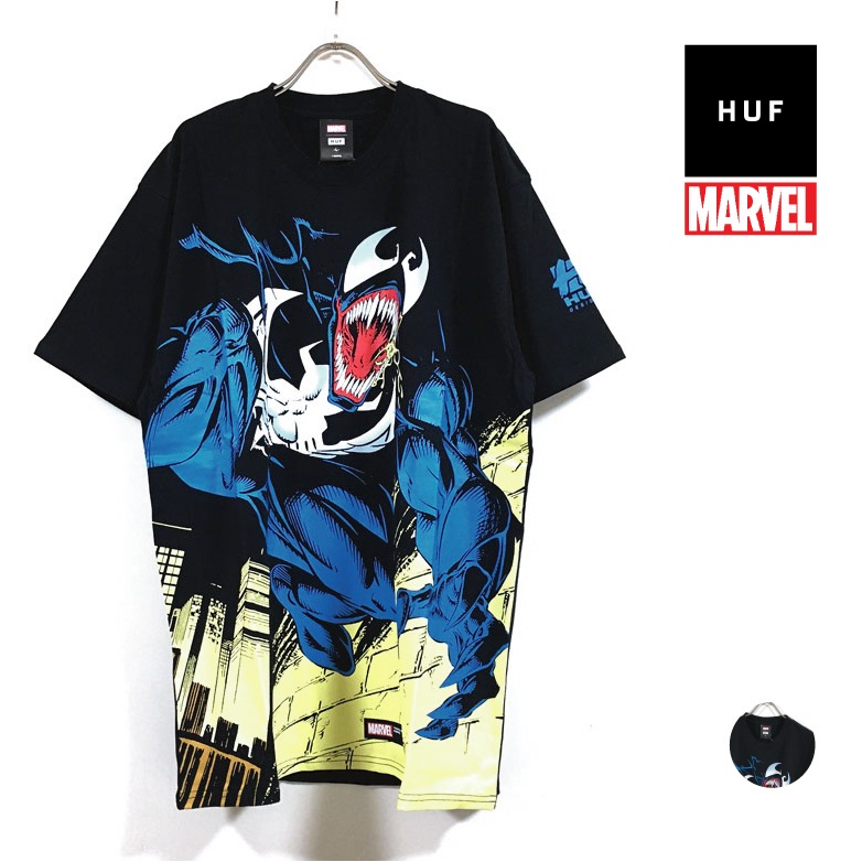 HUF ハフ MARVEL マーベル コラボ VENOM 半袖 Tシャツ メンズ 送料無料