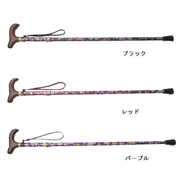 KINDCARE 花柄おしゃれステッキ（テーブルフック付） レッド/CH234004R01