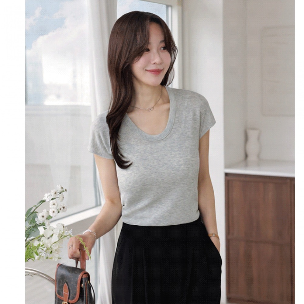 クリック&ファニー フィルルネック CAP袖ニット