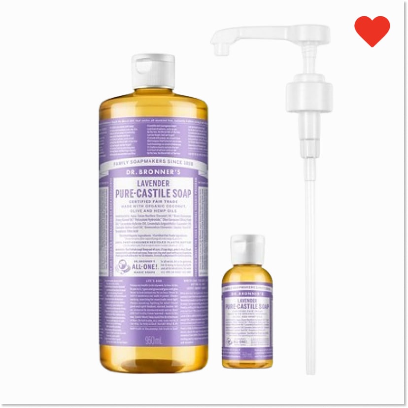 (ラベンダー) ピュア キャスティル ソープ ボディウォッシュ 950ml + 60ml +ポンプセット / マジックソープ