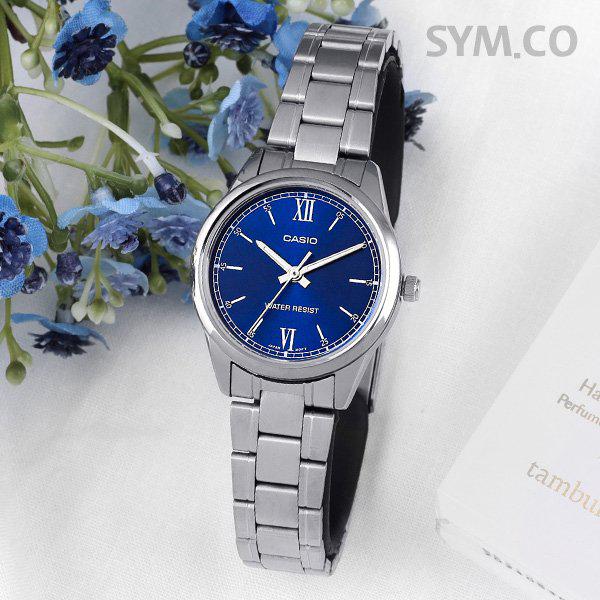 LTP-V005D-2B2 クラシック ラウンド アナログ ドレス レディース メタルウォッチ d