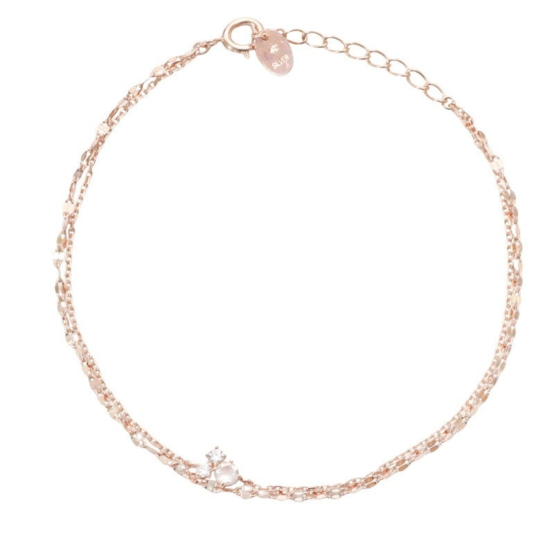 ブレスレット レディース 3石ブレスレットモチーフ シルバー