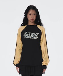 ★AMES-WORLDWIDE★RIBBON GRAPHIC LS TEE BLACK★正規品/人気 AMES-WORLDWIDE(アメスワールドワイド) Tシャツ・カットソー