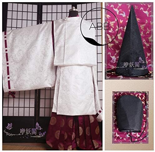 コスプレ衣装 陰陽師 コスチューム サテン製 正統狩衣風 帽子付き 全セット