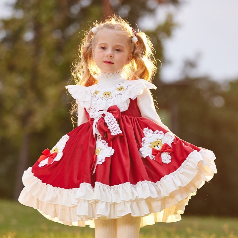 2024秋冬 女の子 ロリータ ロリータ タンクトップ 子供用 刺繍 プリンセスドレス ベビー女の子 1歳服 5,124円