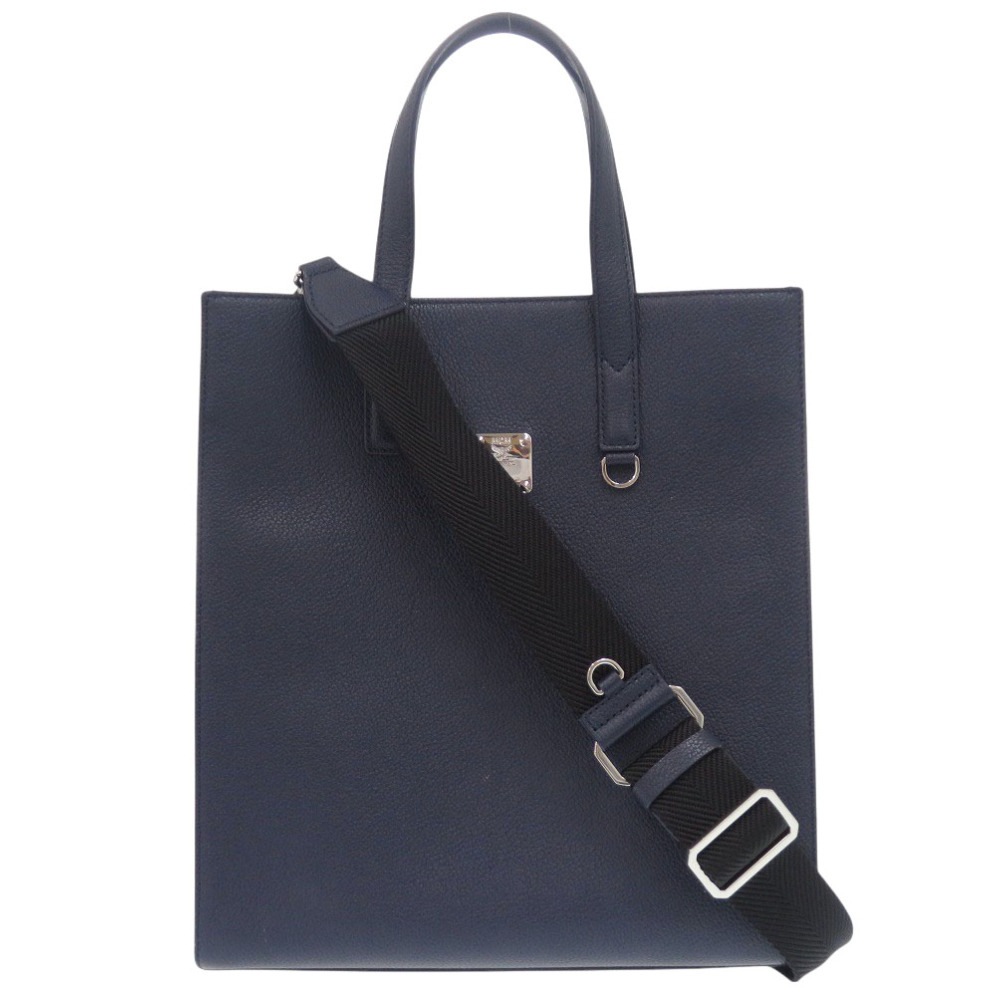 新品同様 2WAY ハンドバッグ レザー ネイビー 1128【中古】 レディース