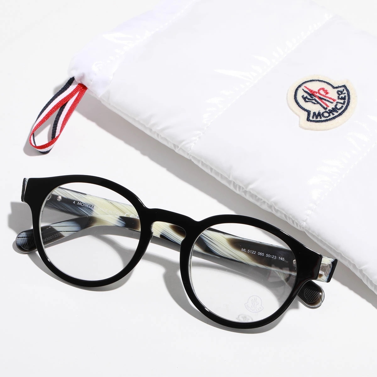 MONCLER モンクレール メガネ ML5122 メンズ ボストン型 ロゴ めがね 眼鏡 伊達メガネ 黒縁メガネ ロゴ アイウェア 065