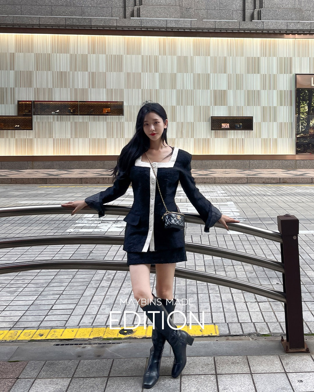 ペチコートパンツ付きツイードミニスカート韓国ファッション レディース