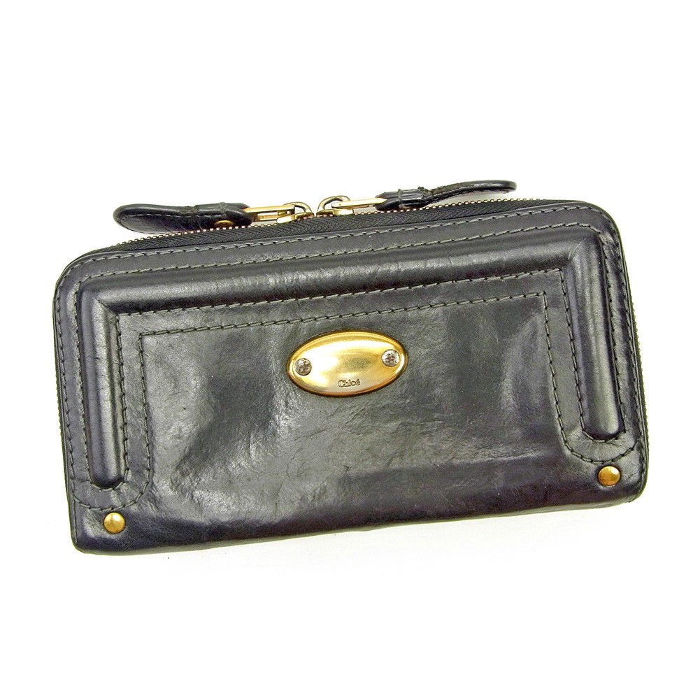 長財布 ラウンドファスナー ベイライン ブラック 中古