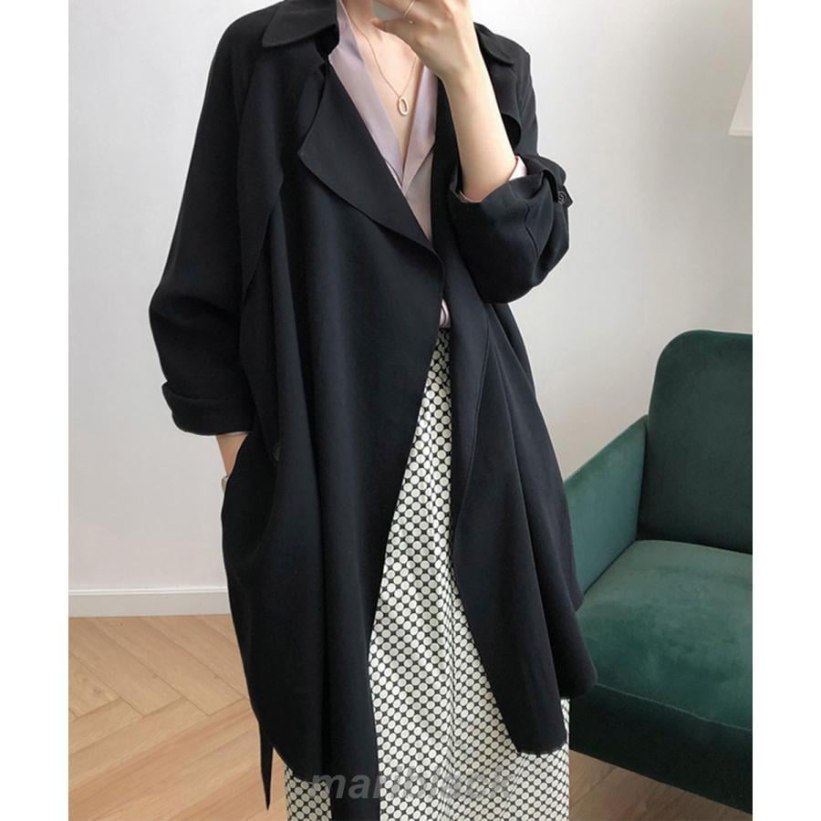 韓国 トレンチコート ハーフ丈レディース