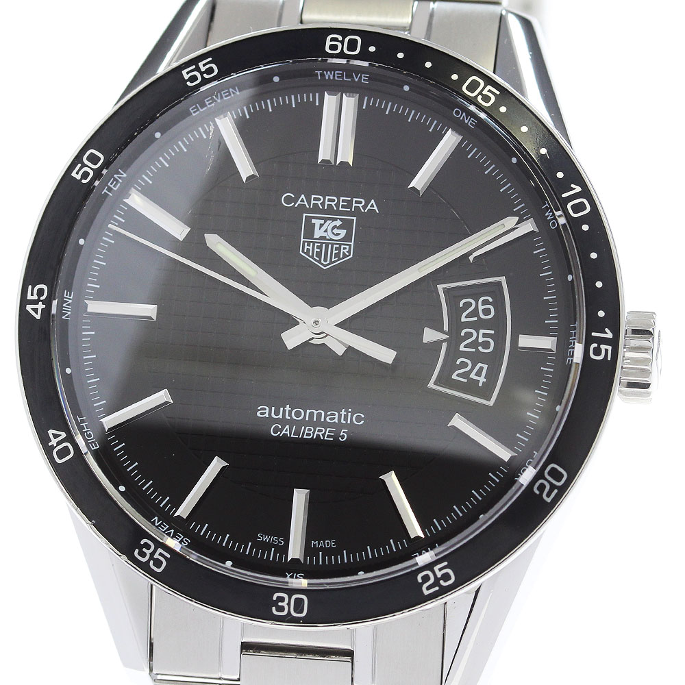 タグホイヤー TAG HEUER WV211M-0 カレラ キャリバー5 デイト 自動巻き メンズ 保証書付き_861320【中古】