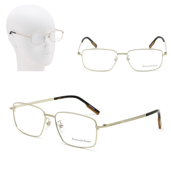 フレームのみ EZ5213-D/V 032 56 Ermenegildo Zegna サテンゴールド メガネ 眼鏡 ノーズパッド