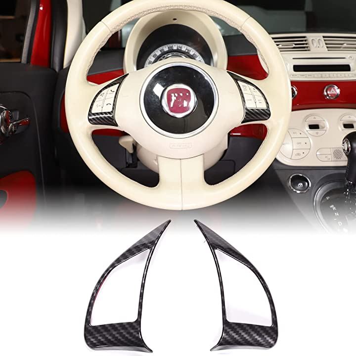 フィアット500 2010-2015 ハンドル ボタン カバー (炭素繊維パターン) 4,658円