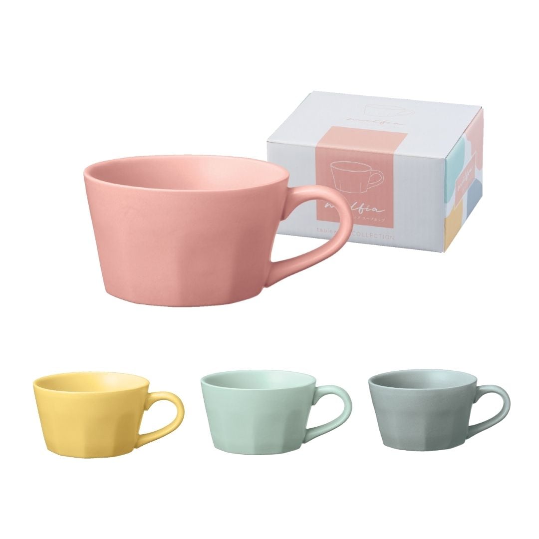 【16個セット】ミルフィア　スープカップ 陶器カップ パステルカラー ヨーグルトカップ シリアルボウル 朝食カップ 食器ギフト 粗品 来場プレゼント イベント景品 子供会景品 販促品