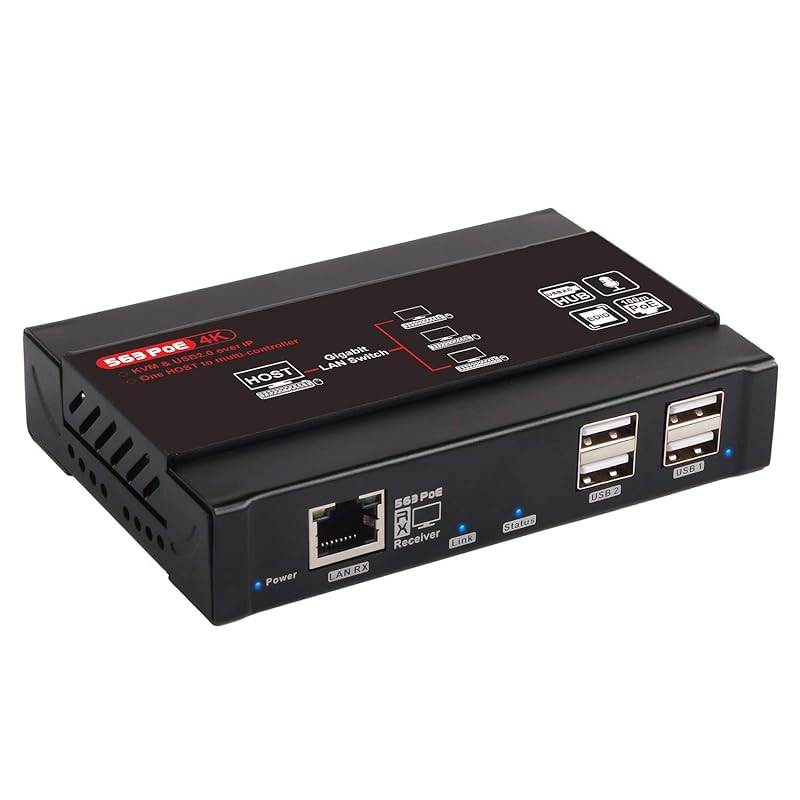 TreasLin HDMI エクステンダー 延長機器 HDMI to RJ45 LAN 変換アダプター HDCP 4K 1080P 対応 ディスプレイ CAT5E CAT6 LANケーブル KVM U