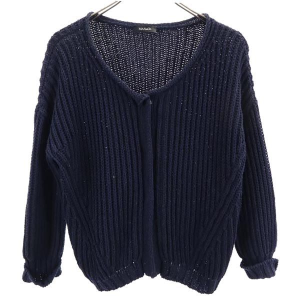マックスアンドコー 長袖 ニット カーディガン M ネイビー MAX&CO レディース