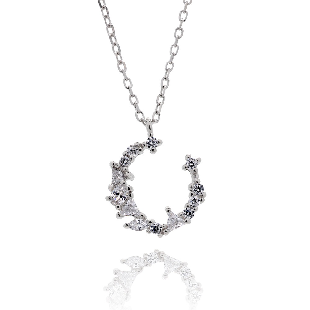 S925 三日月 月 ネックレス [fhns041-silver]