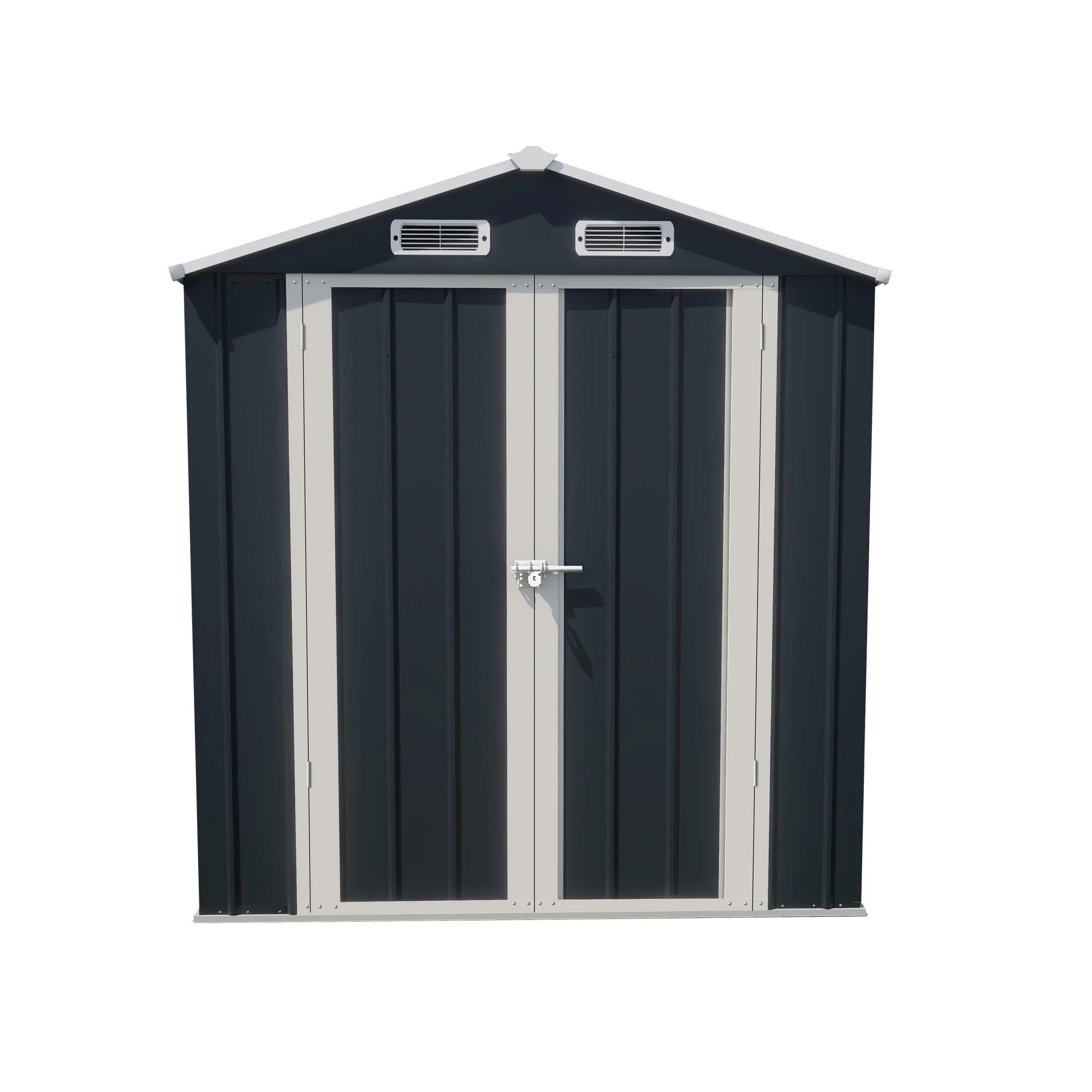 【最短即日出荷】【可動棚なし】物置 屋外 スチール 倉庫 床材補強フレーム付き 戸外収納庫 幅173*奥行き107*高193 物置き おしゃれ 大型 収納庫 屋外物置 防さび ベランダ 防水 ドア ス