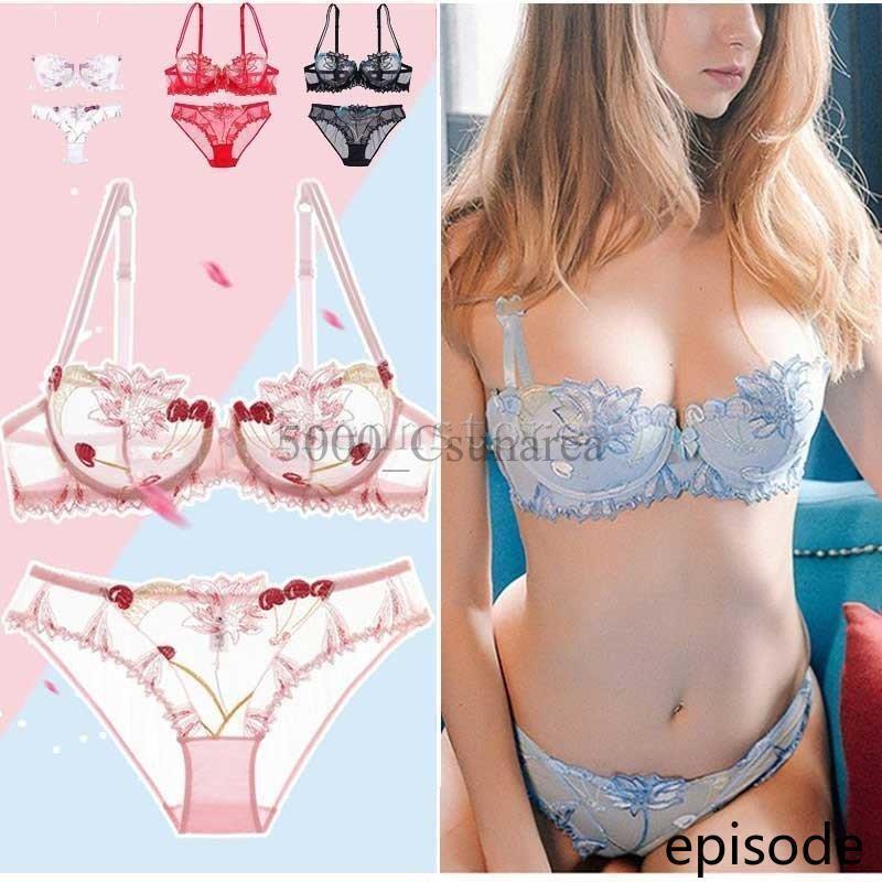 34カップ 下着セット レース ブラジャー ワイヤー付き 誘惑 キャンペーン実施中！レディース ベビードール ランジェリー シースルー 花柄刺繍 超薄型ブラ 美胸 ショーツセット