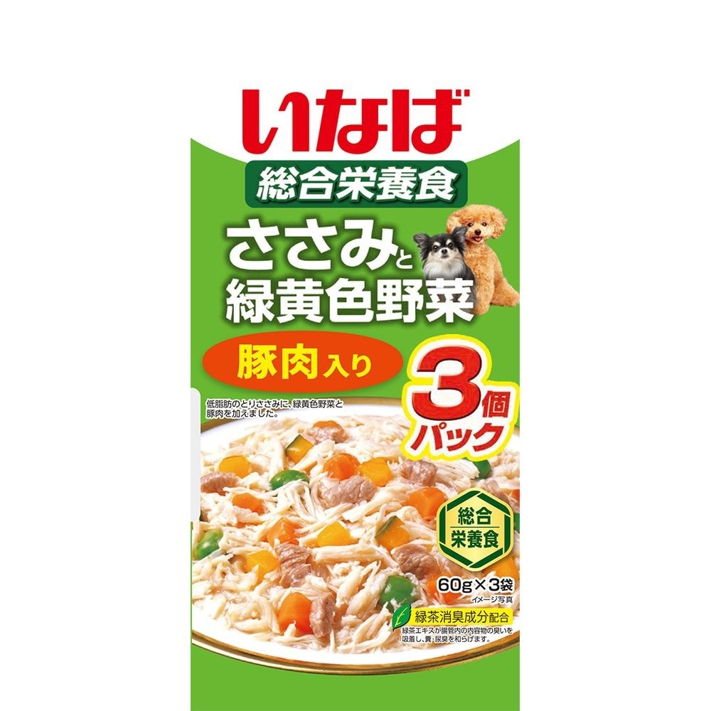 （まとめ買い）ささみと緑黄色野菜 豚肉入り 60gx3 犬用フード [x16]